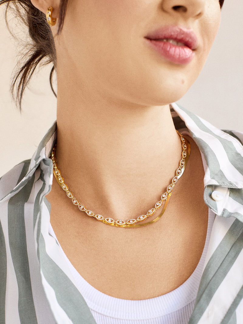 BaubleBar Evil Eye On Repeat Tennis Necklace - Clear/Gold - 
    Enjoy 20% Off Necklaces – For a Limited Time
  
