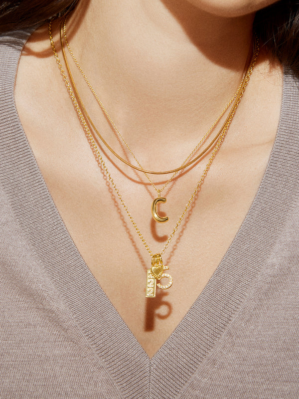 Classic Custom Gold Initial Necklace - Gold