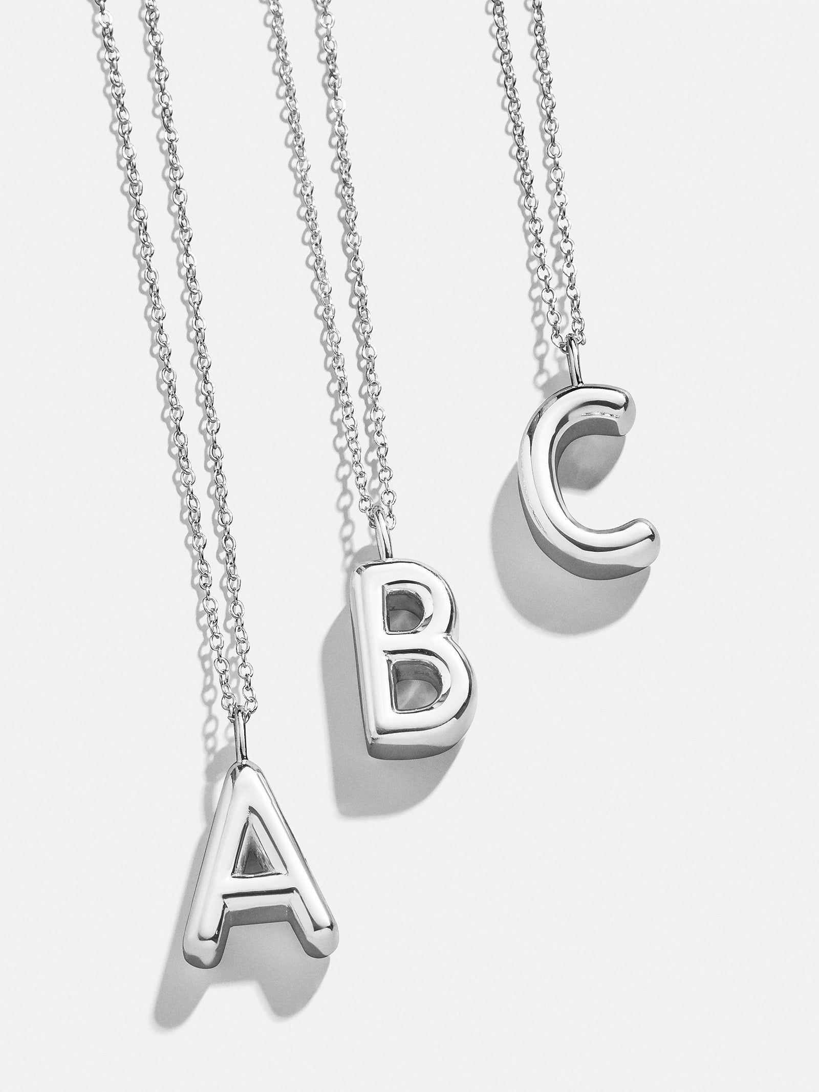 Classic Custom Sterling Silver Initial Necklace  - Silver