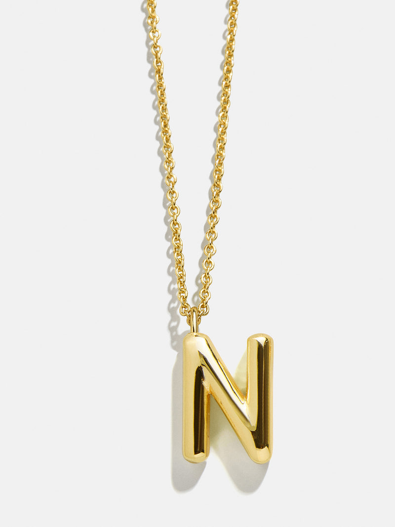 BaubleBar N - 
    Classic gold initial necklace
  
