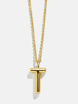 BaubleBar T - 
    Classic gold initial necklace
  
