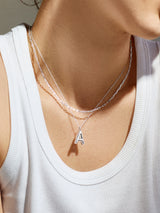 BaubleBar Classic Custom Sterling Silver Initial Necklace  - Silver - 
    25% Off Custom Gifts: One Week Only
  
