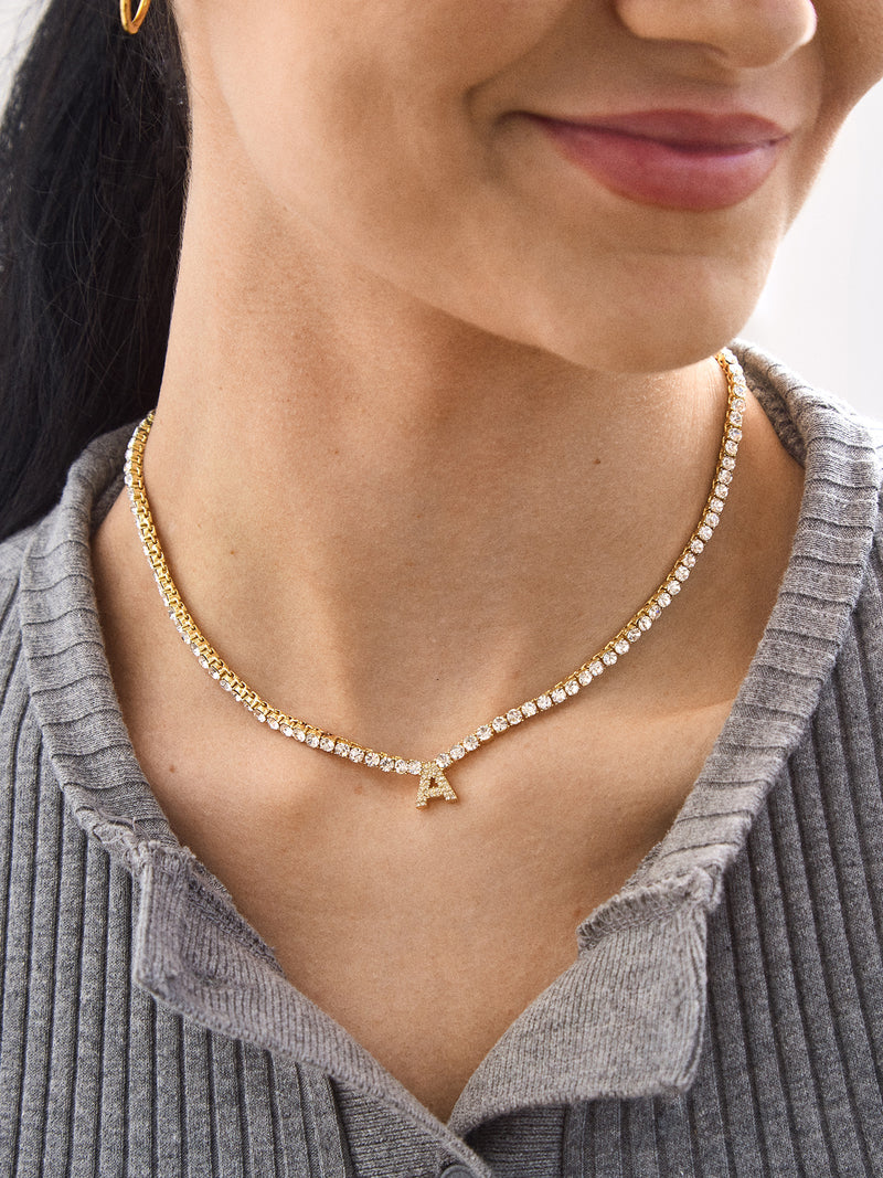 BaubleBar Custom Initial Tennis Necklace - Clear - 
    Enjoy 20% Off Necklaces – For a Limited Time
  
