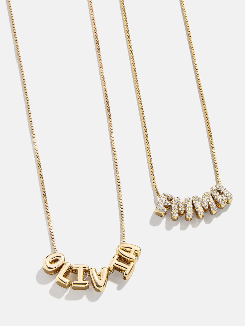 BaubleBar Mini Custom Bubble Letter Necklace  - Gold - 
    25% Off Custom Gifts: One Week Only
  
