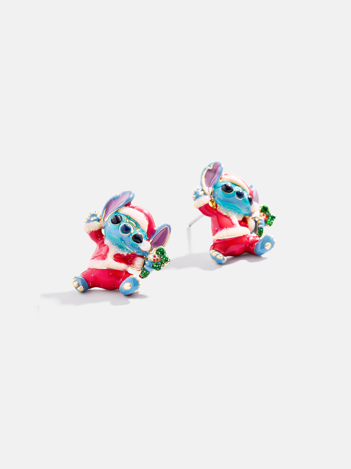 Disney Stitch Santa Earrings - Red