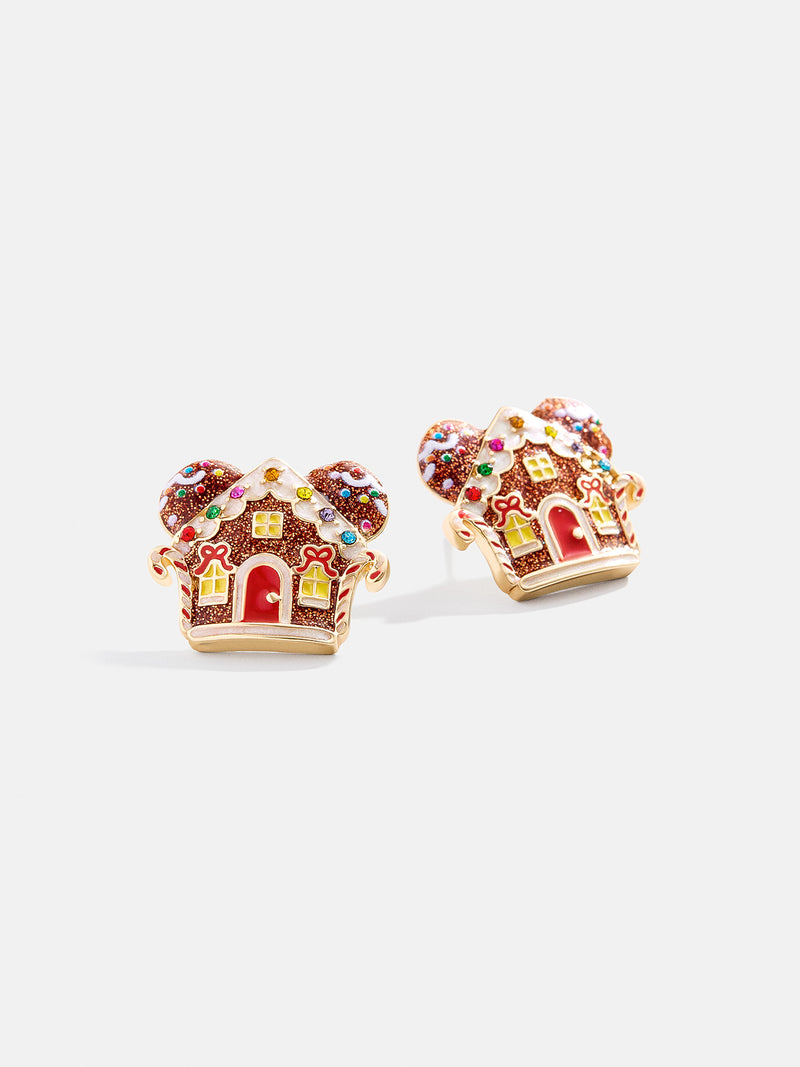 Disney Mickey Mouse Sugar & Spice Gingerbread Earrings - Gingerbread House Delicate Studs