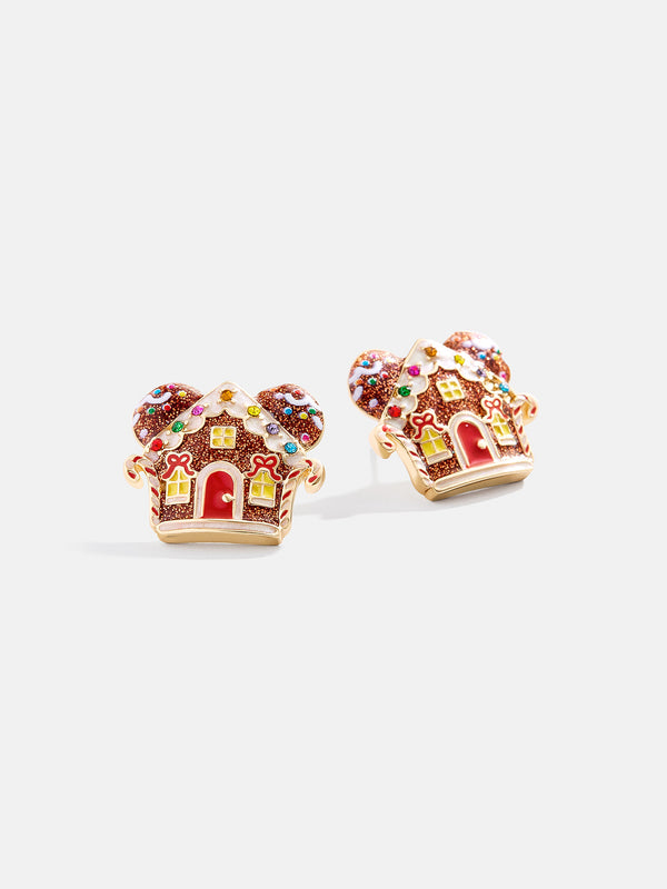 Disney Mickey Mouse Sugar & Spice Gingerbread Earrings - Mickey Mouse Gingerbread House Studs