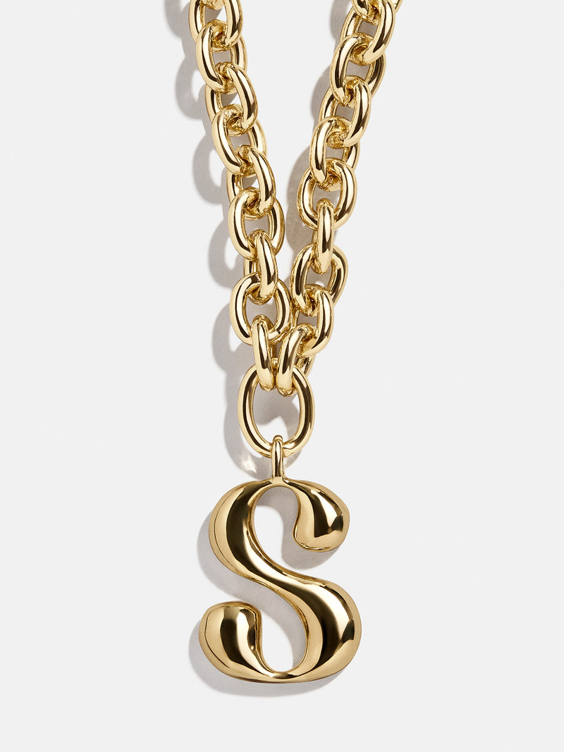 BaubleBar Variant:S - 
    Gold chunky initial necklace
  
