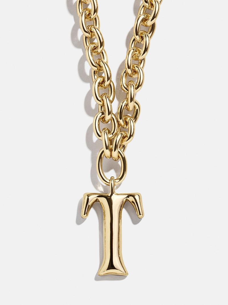 BaubleBar Variant:T - 
    Gold chunky initial necklace
  
