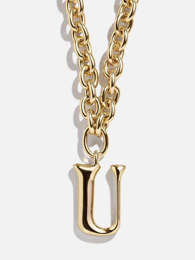 BaubleBar Variant:U - 
    Gold chunky initial necklace
  
