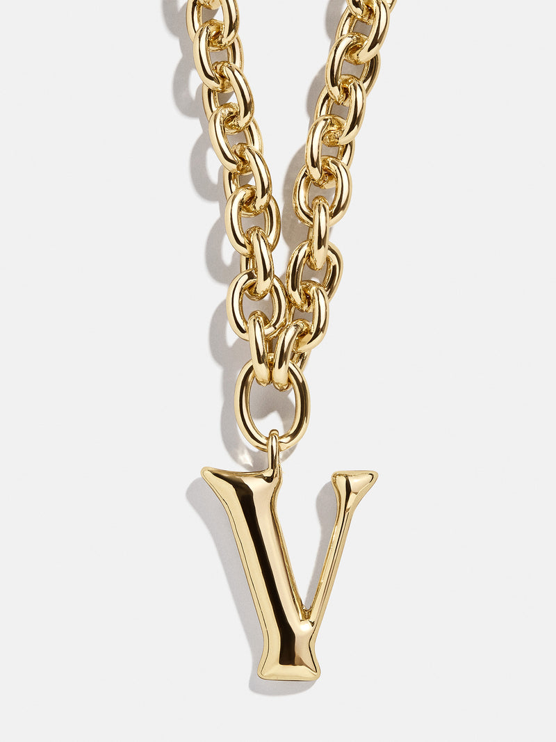 BaubleBar Variant:V - 
    Gold chunky initial necklace
  
