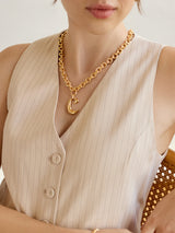 BaubleBar Chunky Chain Initial Necklace - Gold - 
    Enjoy 20% Off Custom Gifts
  
