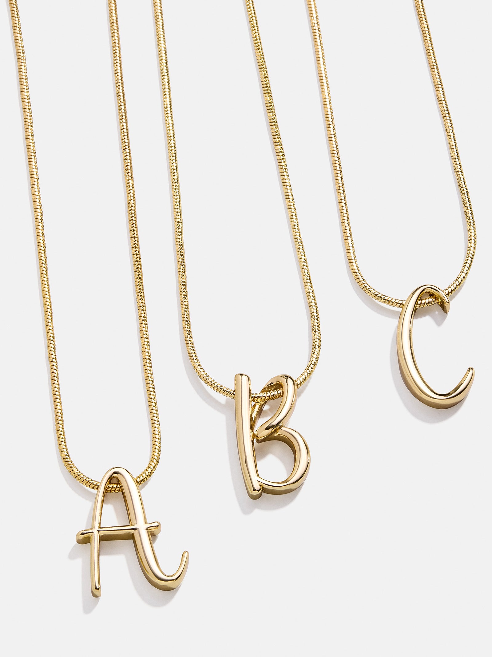 Script Initial Necklace - Gold