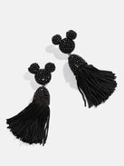 Disney Mickey Mouse Tassel Earrings - Black