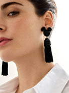 Disney Mickey Mouse Tassel Earrings - Black