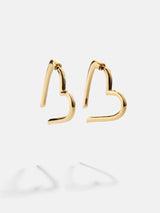 BaubleBar Emory Earrings - Gold - 
    Gold heart outline earrings
  
