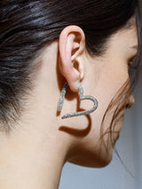 BaubleBar Emory Earrings - Gold/Pavé - 
    Pavé heart outline earrings
  
