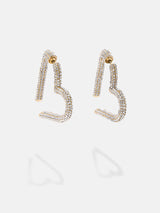 BaubleBar Emory Earrings - Gold/Pavé - 
    Pavé heart outline earrings
  
