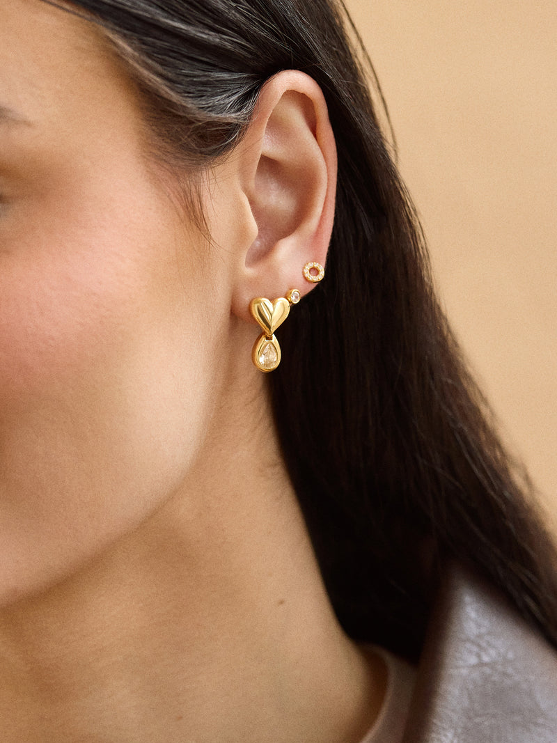 BaubleBar Athena Earrings - Gold - 
    Dainty heart earrings
  
