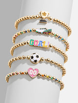 BaubleBar Just For Kicks Kids' Pisa Bracelet Set - Soccer - 
    Five gold beaded stretch bracelets
  
