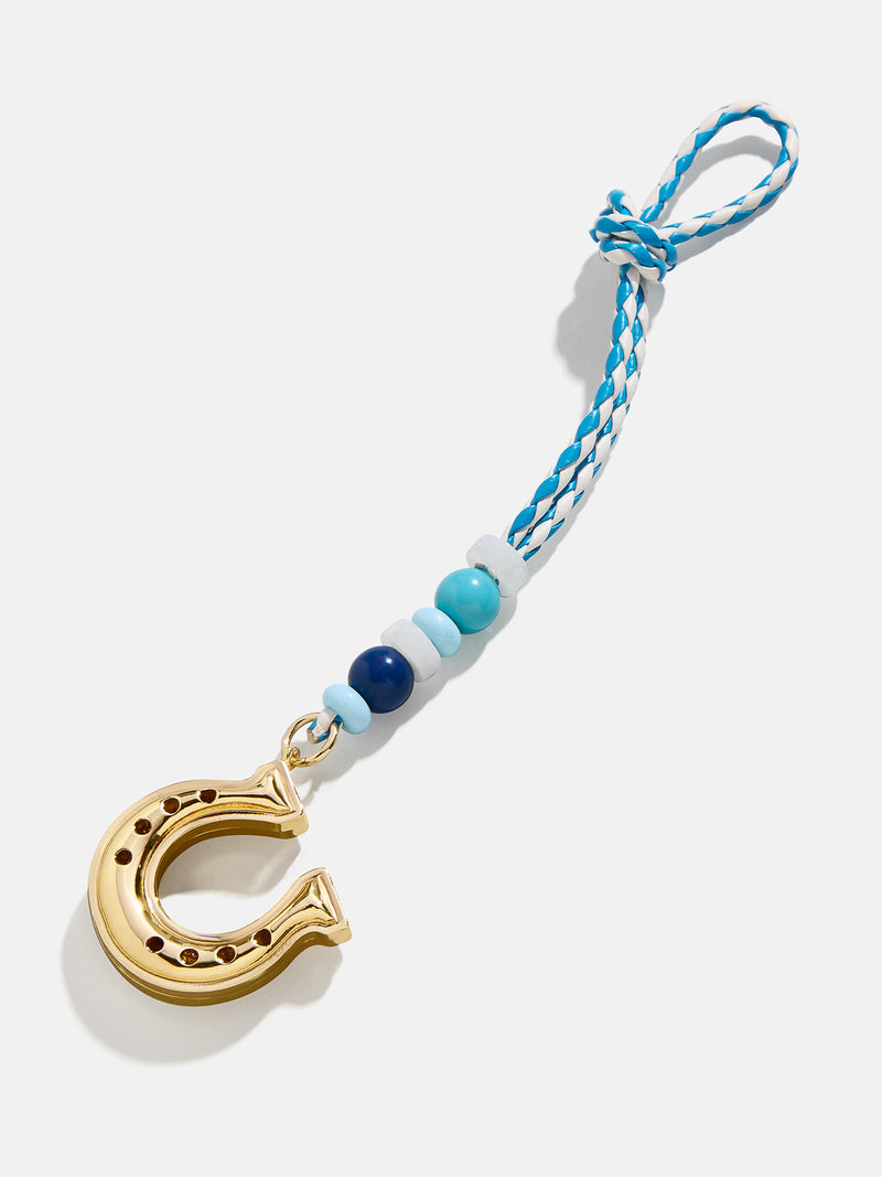 BaubleBar Lucky Hoof Bag Charm - Blue - 
    Gold horseshoe bag charm
  
