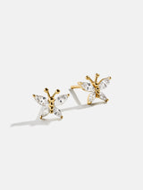 BaubleBar Soar 18K Gold Kids' Butterfly Earrings - Butterfly - 
    18K Gold Plated Sterling Silver, Cubic Zirconia Stones
  
