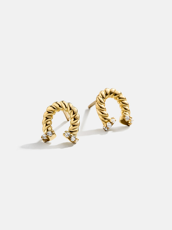 Lucky You 18K Gold Kids' Horseshoe Earrings - Horseshoe