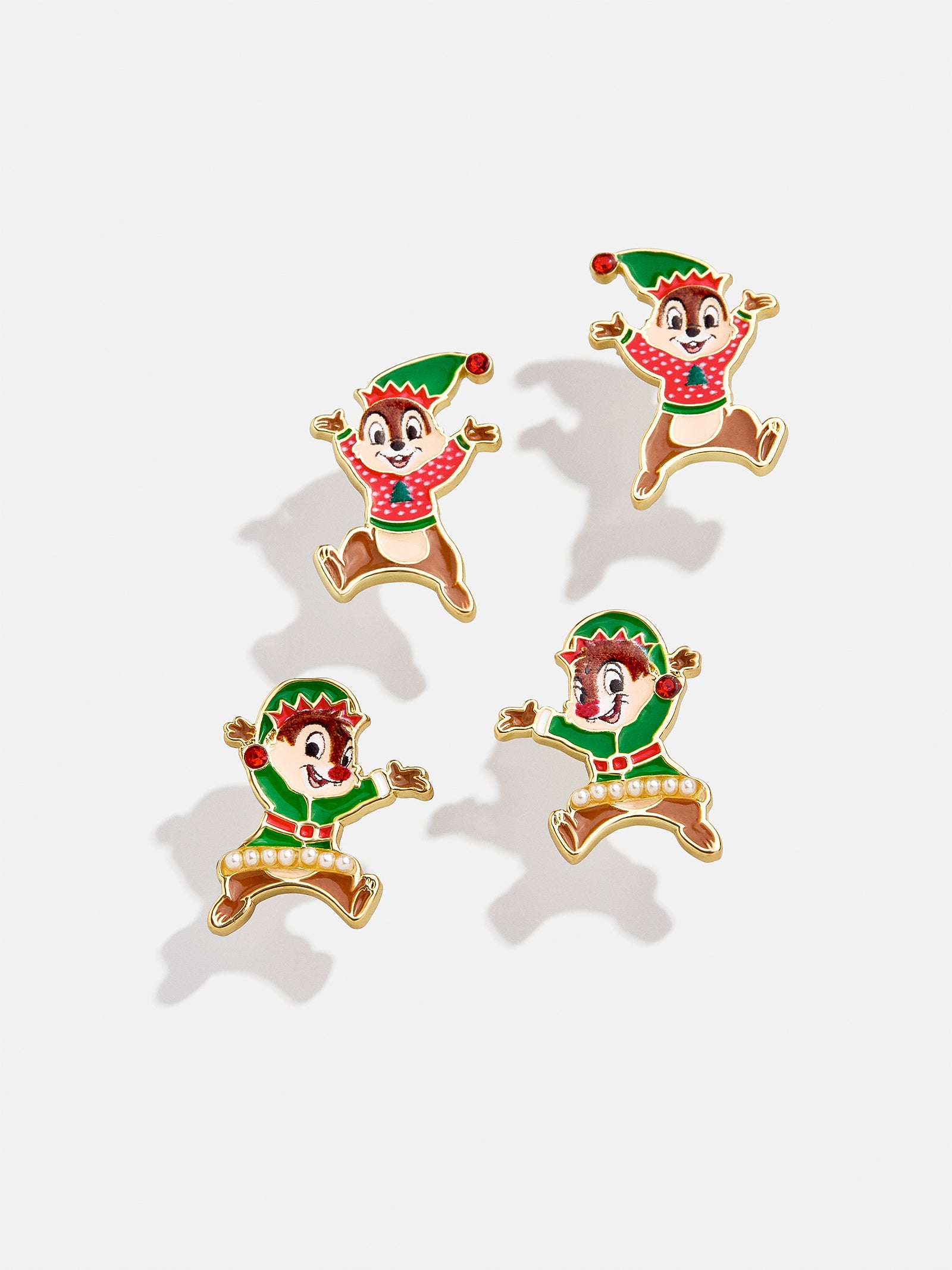 Disney Chip 'N Dale Elf Earrings - Red/Green