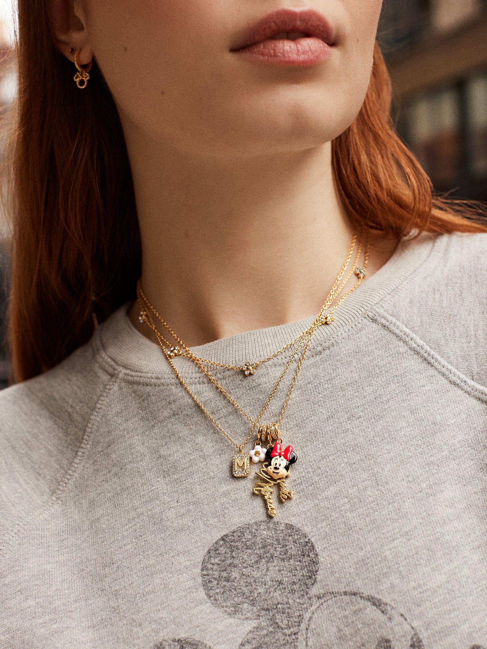 Newest Rhinestone Baublebar Mickey necklace