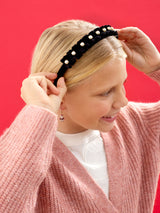 BaubleBar Pretty In Pearls Kids' Headband - Black - 
    Kids' holiday headband
  
