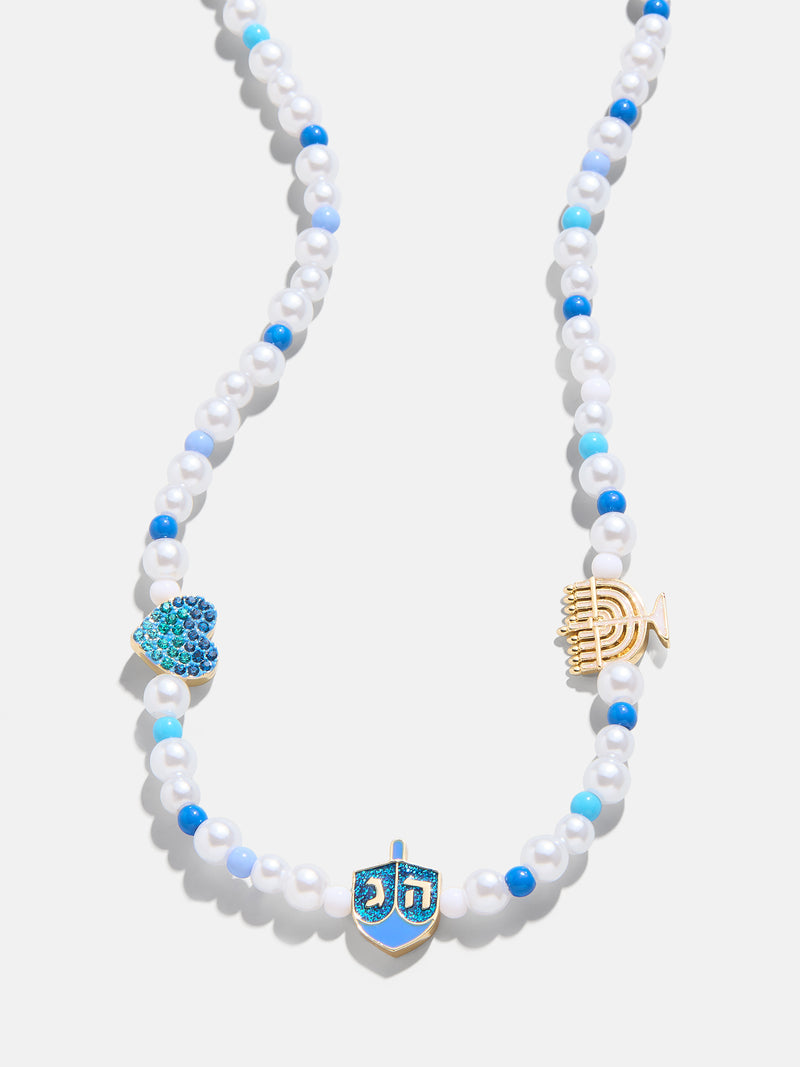 Dreidel Dreidel Dreidel Kids' Charm Necklace - White/Light Blue