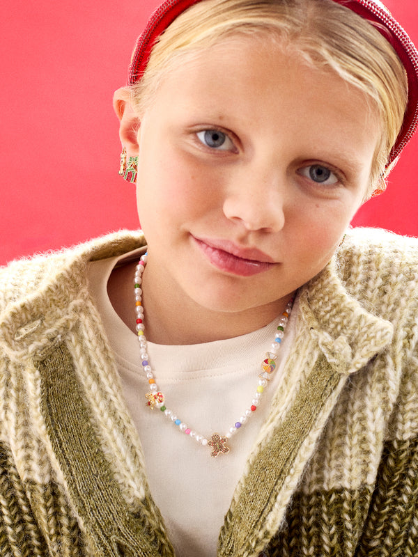 Sweet Christmas Kids' Charm Necklace - White/Light Multi