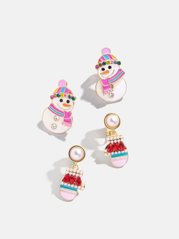 Frosty The Snowman Kids' Clip-On Earring Set - Kids Snowman Earring Set