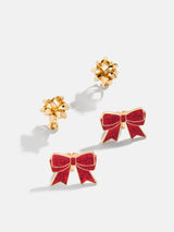 BaubleBar Wrapped Up Kids' Clip-On Earring Set - Christmas Present Bow - 
    Kids' holiday clip-on earring set
  
