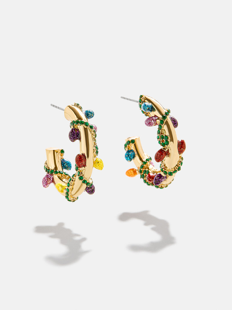 Merry & Bright Hoop Earrings - Gold/Multi