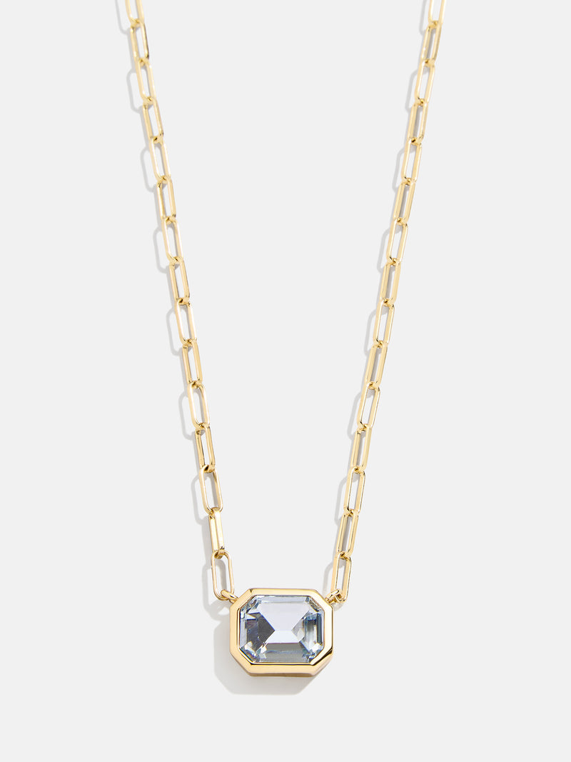 Born For You Birthstone Necklace - Aquamarine