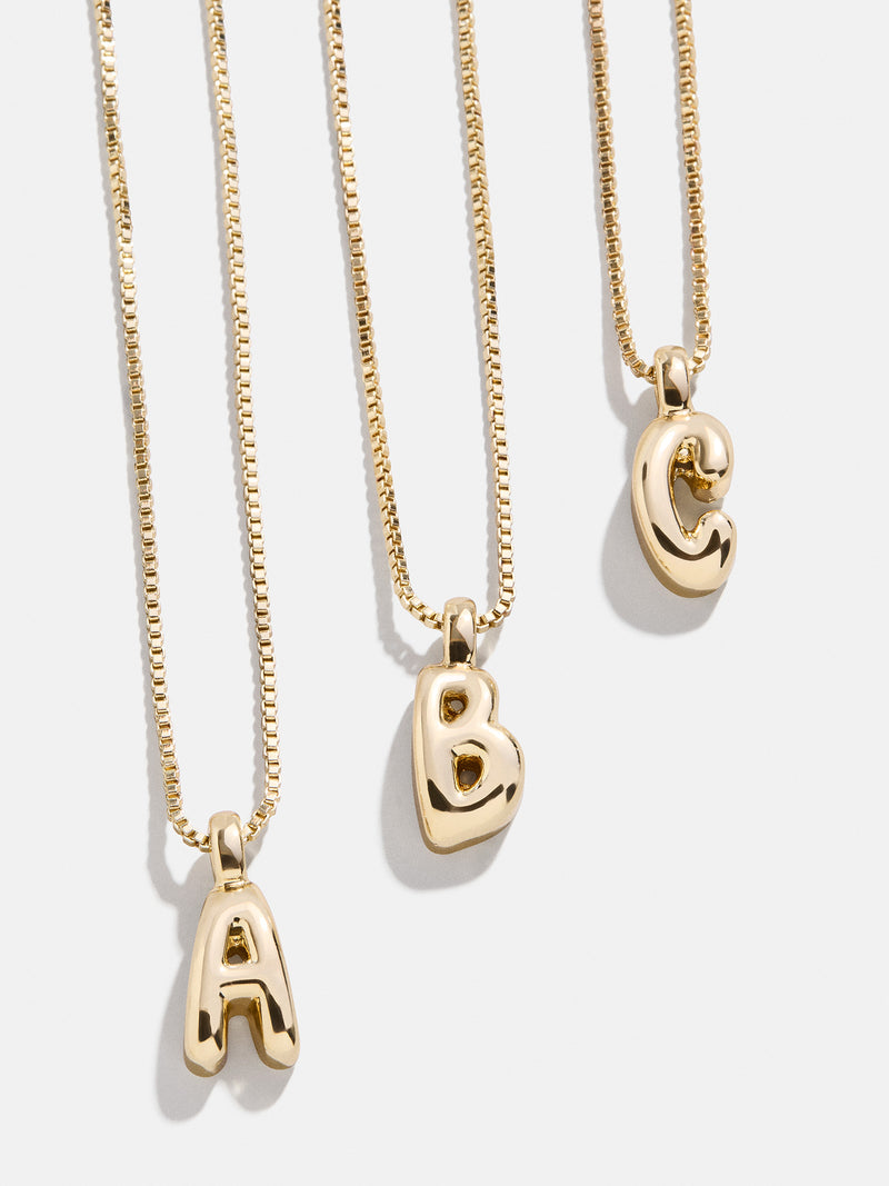 Gwen Mini Bubble Initial Necklace - Gold