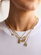 Renee Charm Necklace - Gold/Pavé