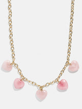 BaubleBar Esme Statement Necklace - Pink - 
    Semi-precious heart necklace
  
