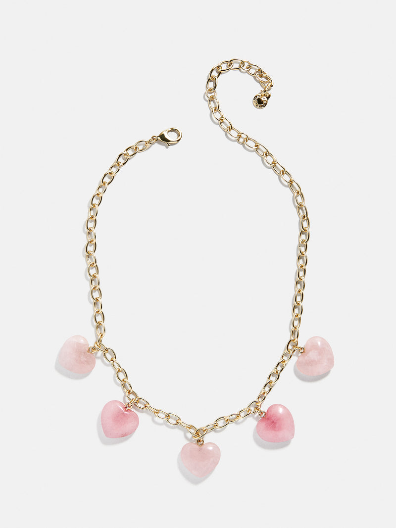 BaubleBar Esme Statement Necklace - Pink - 
    Semi-precious heart necklace
  
