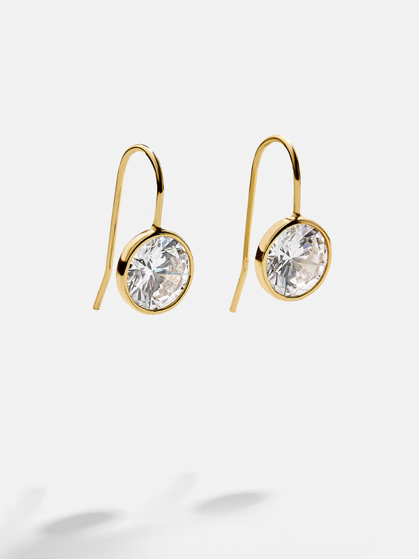 Fallon 18K Gold Bezel Earrings - Gold/Pavé