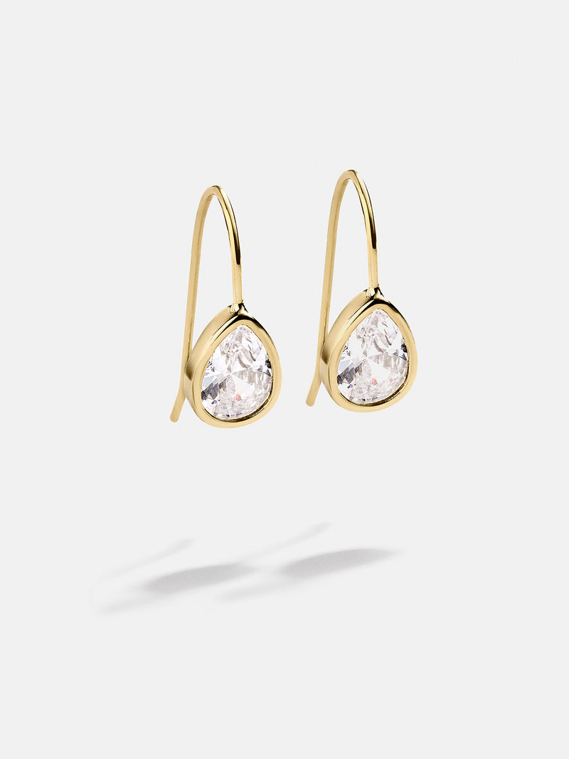 Jovie 18K Gold Bezel Earrings - Gold/Pavé