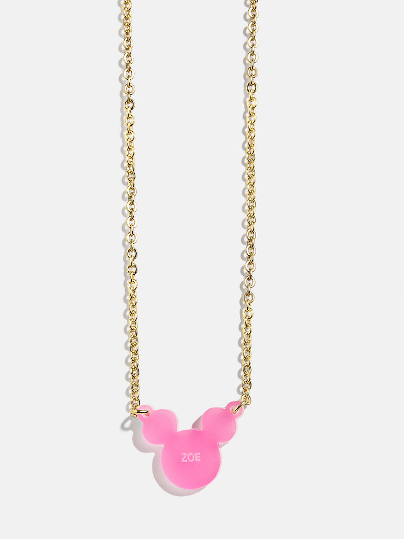 Disney Mickey Mouse Custom Acrylic Necklace - Translucent Magenta