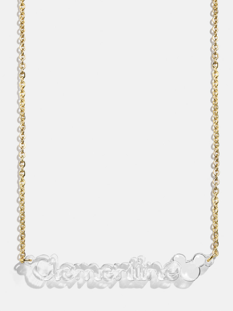 Disney Mickey Mouse Custom Acrylic Nameplate Necklace - Clear