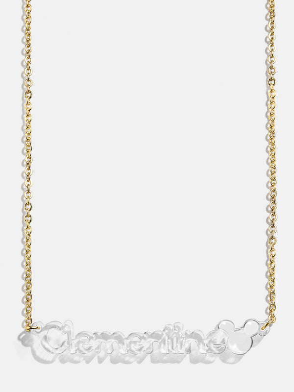 Disney Mickey Mouse Custom Acrylic Nameplate Necklace - Clear