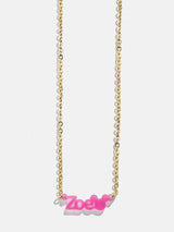 BaubleBar Disney Mickey Mouse Custom Acrylic Nameplate Necklace - Translucent Magenta - 
    Enjoy 20% Off: One week only
  
