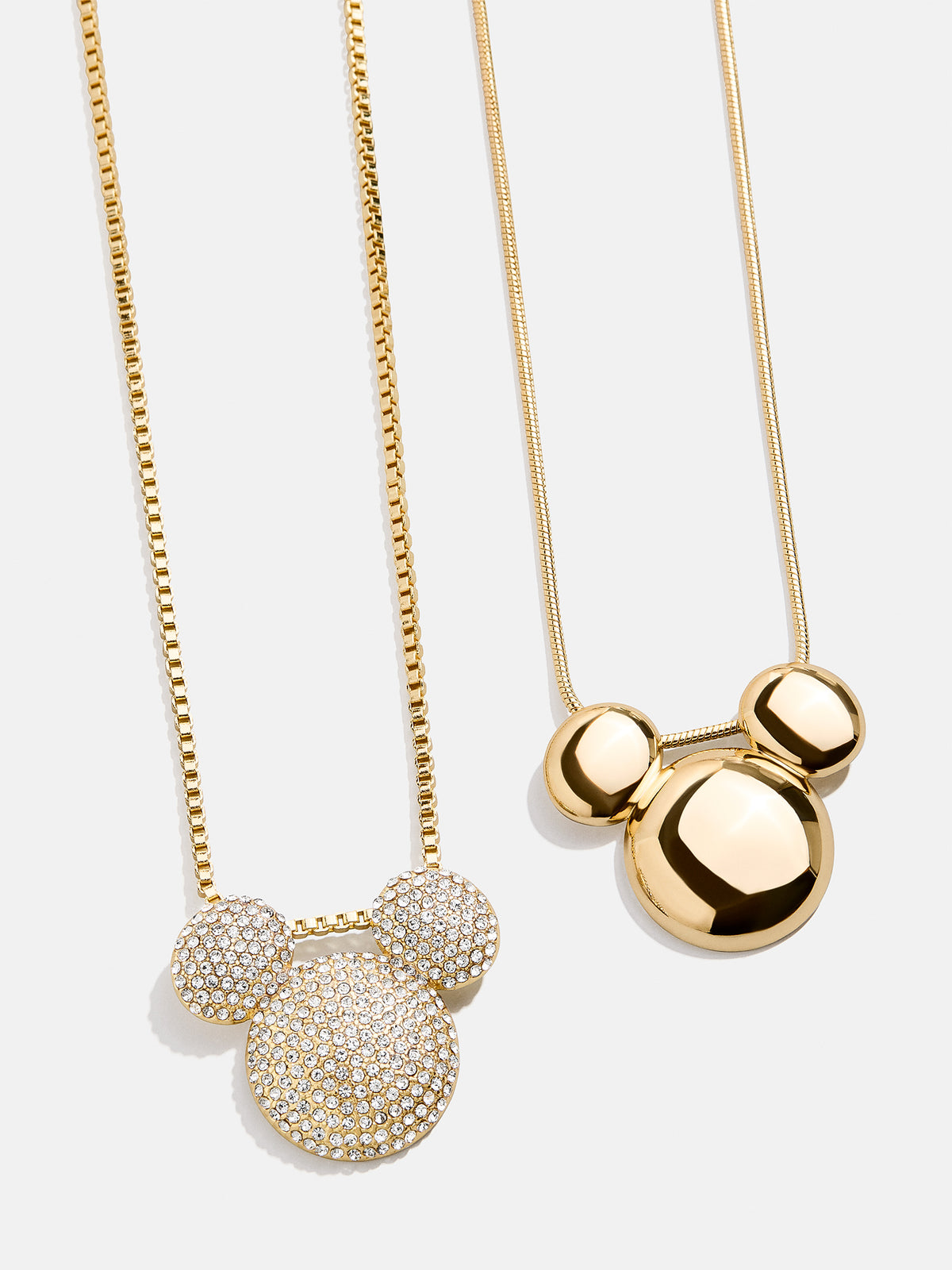 Disney Mickey Mouse Pavé Bubble Necklace - Gold/Pavé