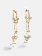 Disney Mickey Mouse Drop Earrings - Gold/Pavé