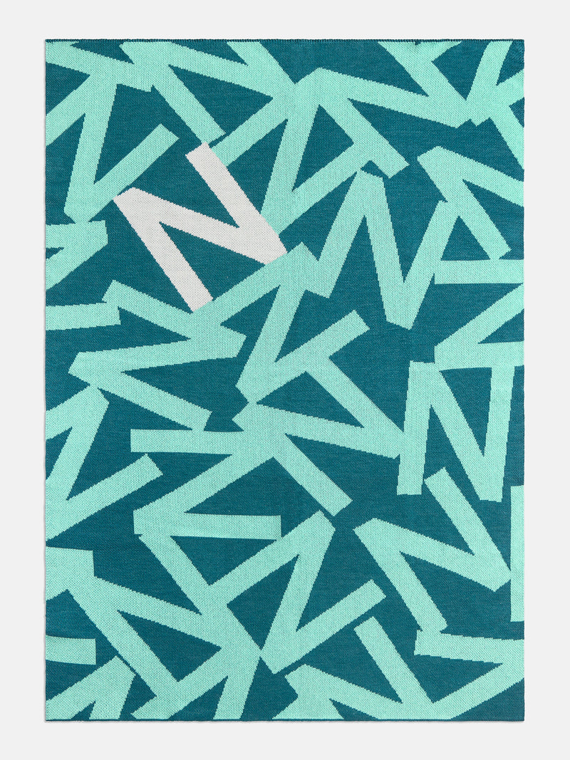 BaubleBar Ramble On Custom Blanket - Teal/Natural - 
    Custom, machine washable blanket in two sizes
  
