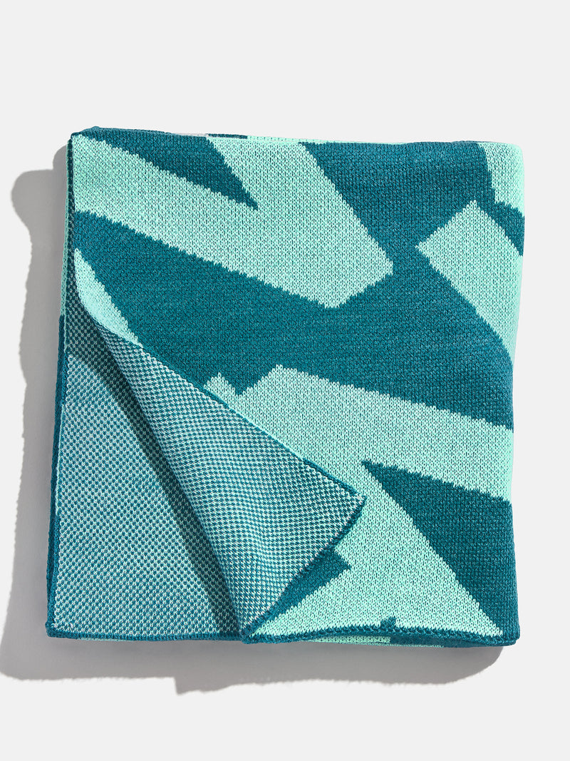 BaubleBar Ramble On Custom Blanket - Teal/Natural - 
    Custom, machine washable blanket in two sizes
  
